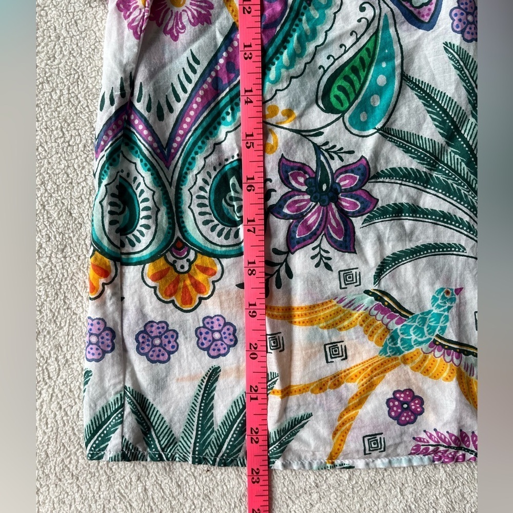 Talbots Peasant Style Top, lightweight material whimsical floral pattern. Sz SP - Picture 6 of 9